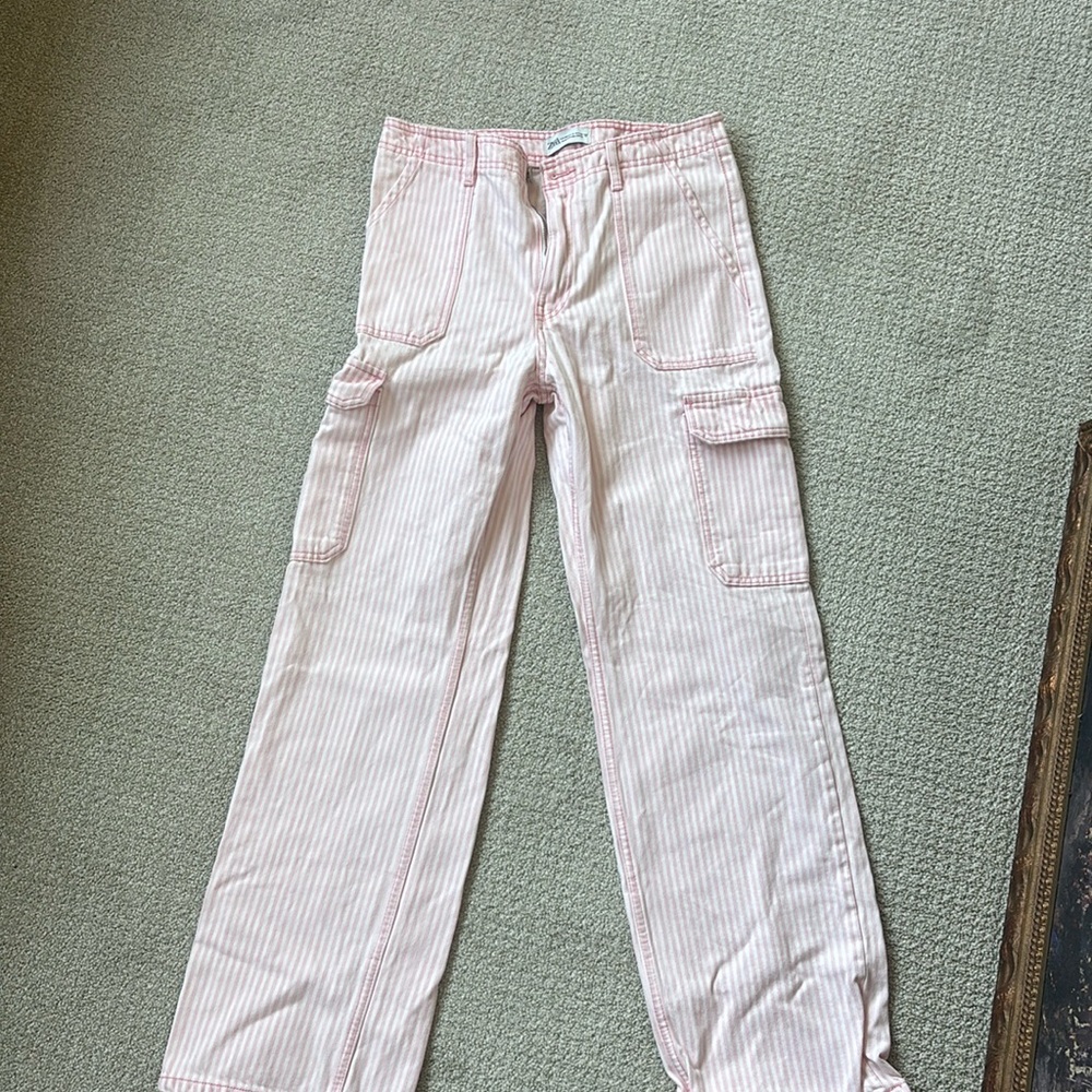 Pink striped Zara cargo